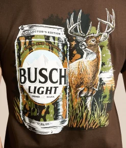 JEDCo Busch Light Camo Can Deer T-Shirt Dark Chocolate Online