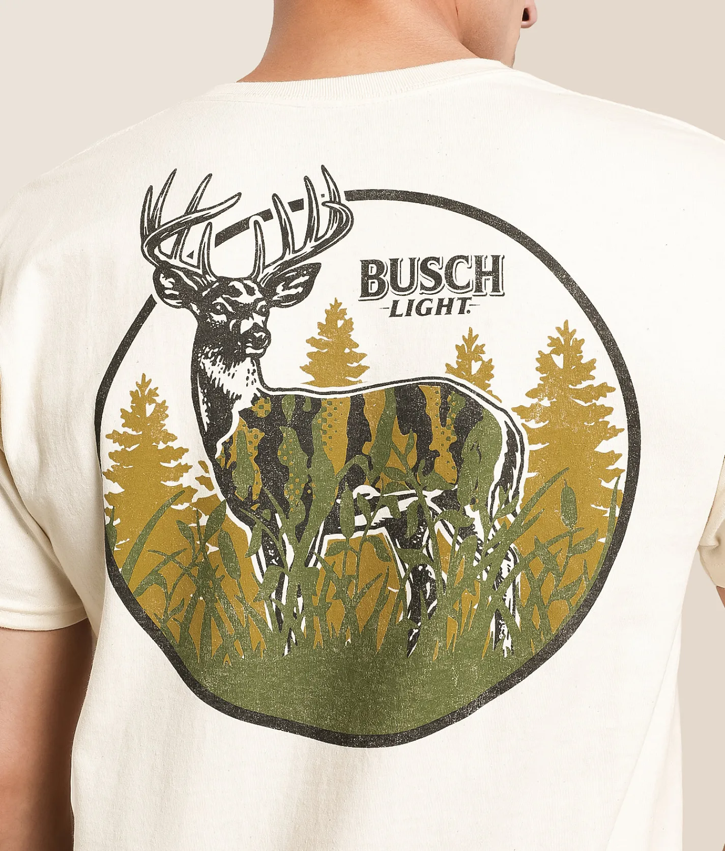 Brew City Busch Light Camo Can T-Shirt Natural Discount