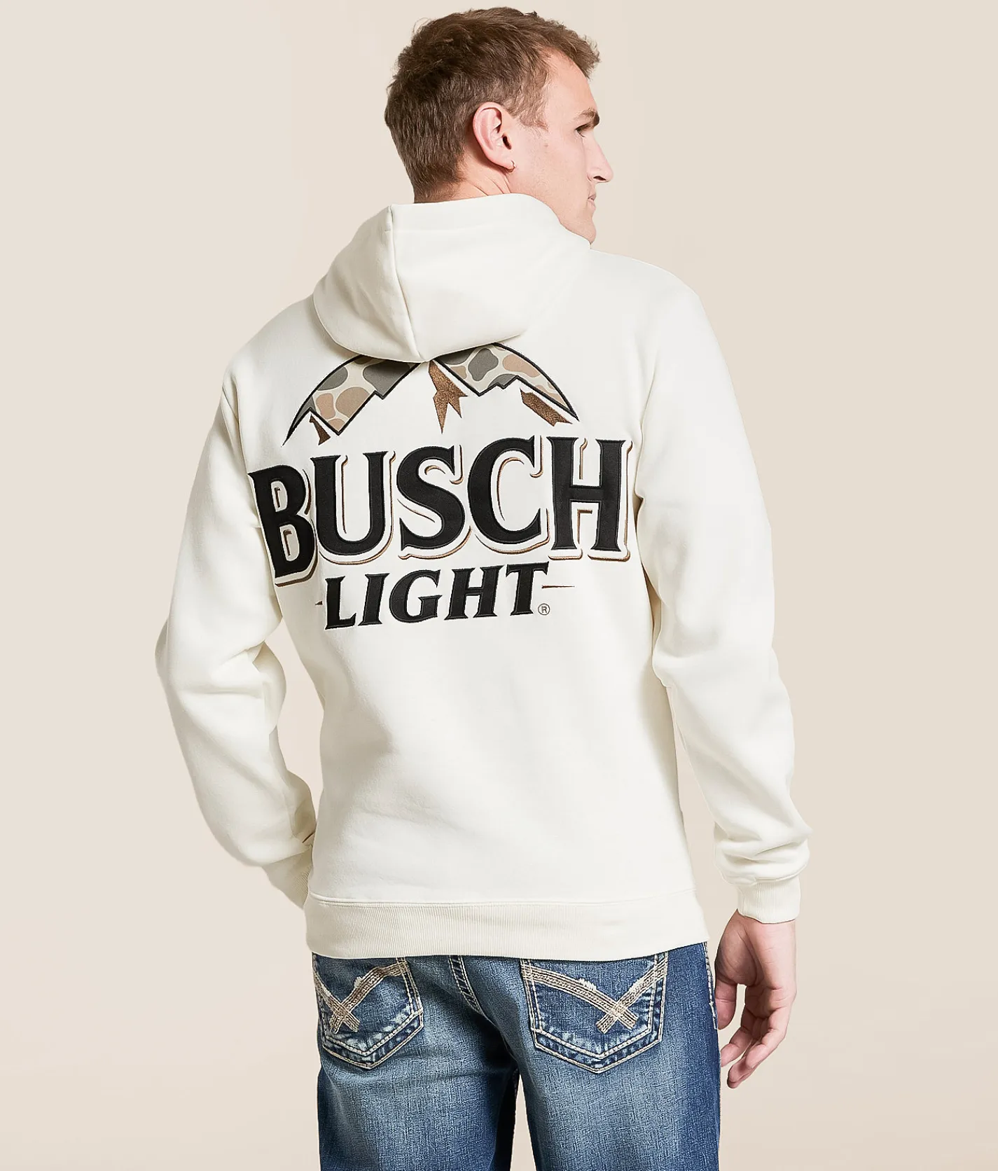 Tops | JEDCo Busch Light Camo Logo Hooded Sweatshirt Ivory