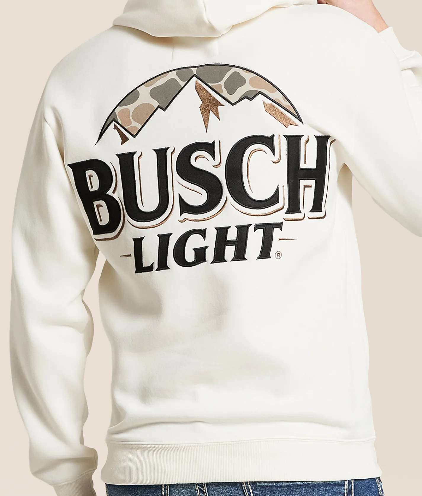 Tops | JEDCo Busch Light Camo Logo Hooded Sweatshirt Ivory