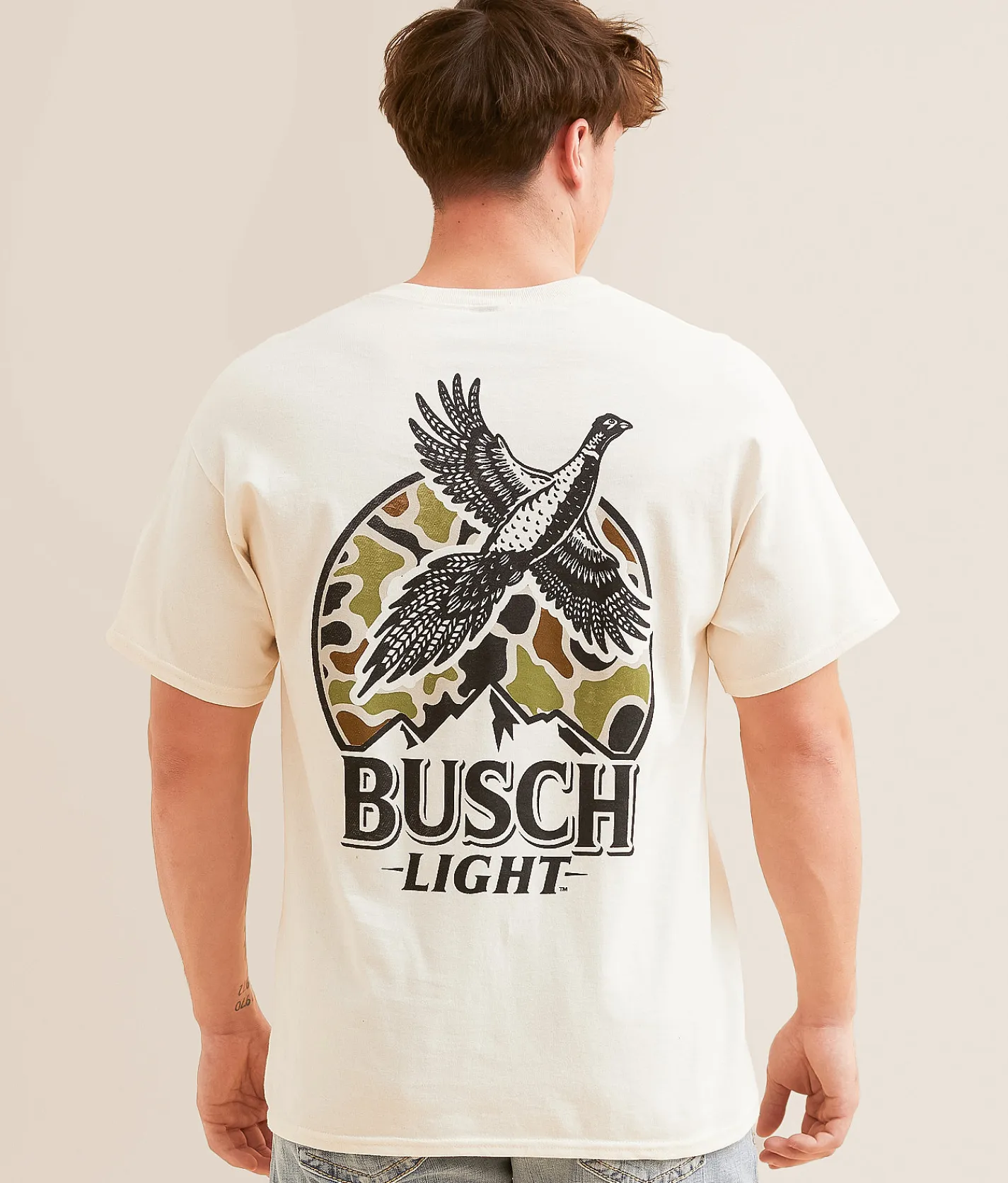 Brew City Busch Light Camo T-Shirt Natural Discount