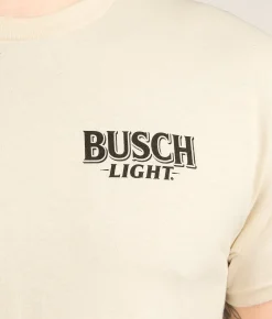 Tops|Graphic T-Shirts | JEDCo Busch Light Camo T-Shirt Natural