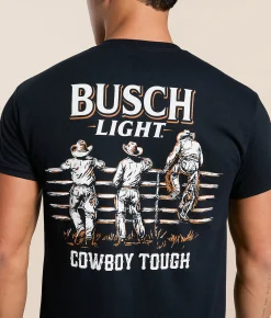 Tops | JEDCo Busch Light Cowboy Tough T-Shirt Black