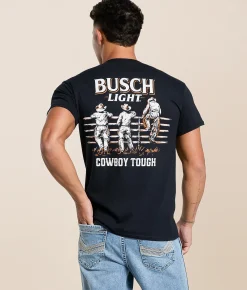 Tops | JEDCo Busch Light Cowboy Tough T-Shirt Black