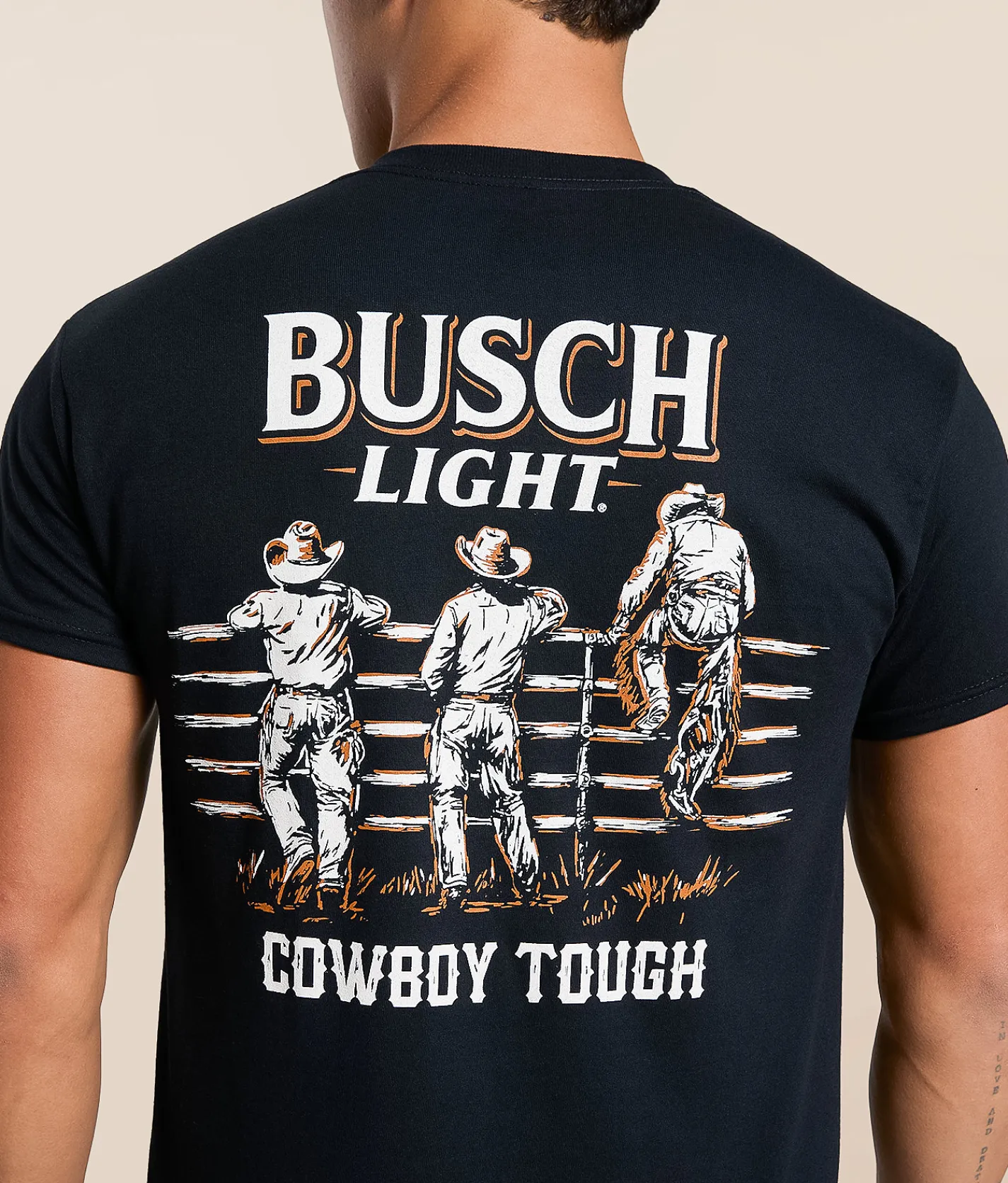 JEDCo Busch Light Cowboy Tough T-Shirt Black Sale