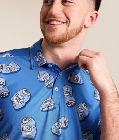 Tropical Bros. Busch Light Crushed Cans Polo Blue Discount