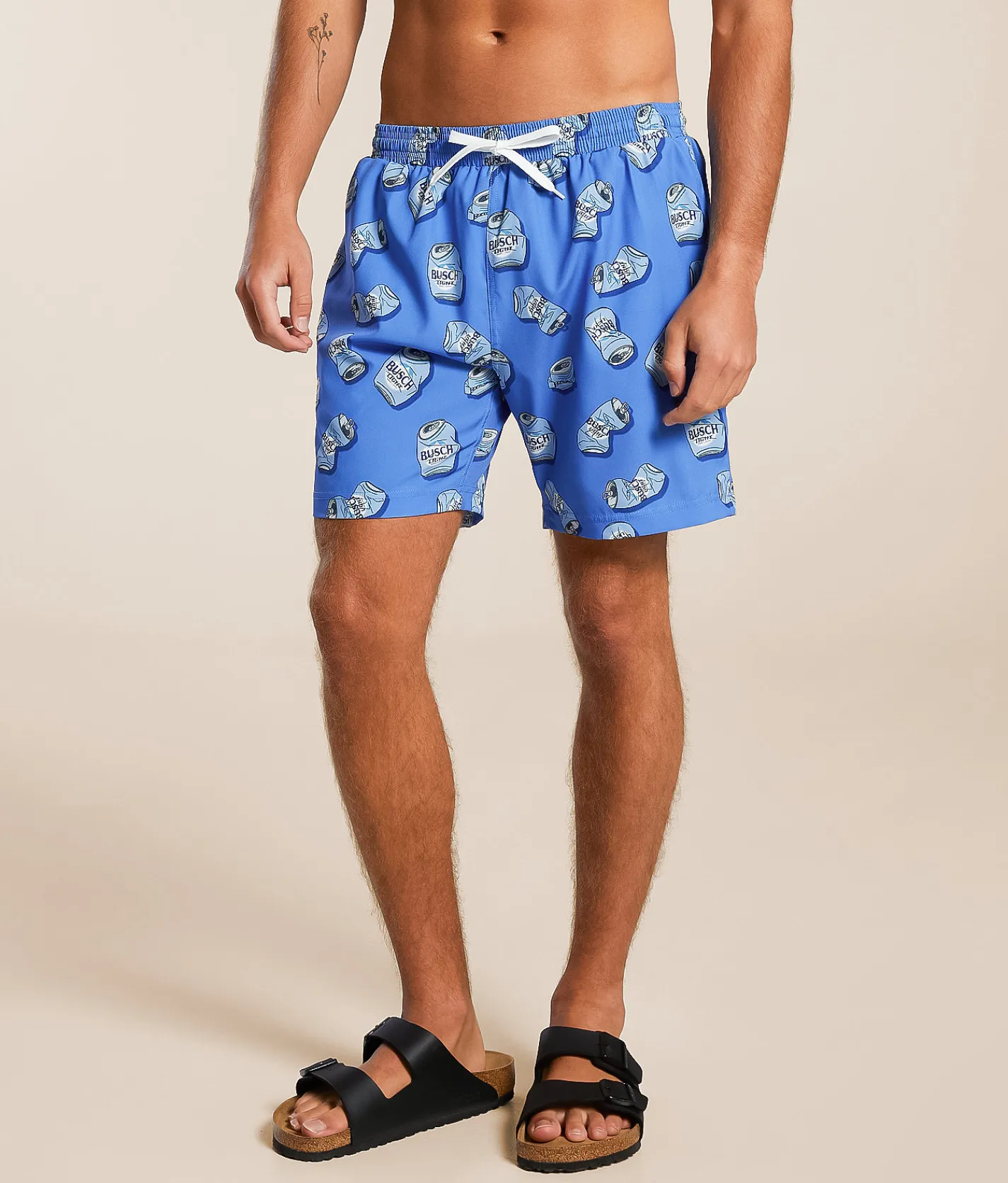 Tropical Bros Busch Light® Crushed Can Swim Trunks Blue