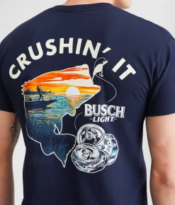 JEDCo Busch Light Crushin' It T-Shirt Navy