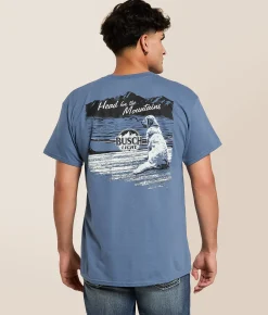 Tops|Graphic T-Shirts | Brew City Busch Light Docked T-Shirt Indigo Blue
