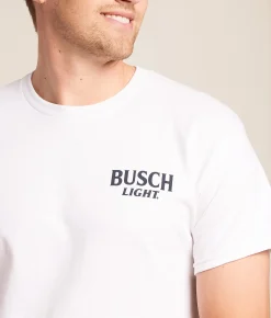 Tops|Graphic T-Shirts | JEDCo Busch Light Dock Of The Lab T-Shirt White