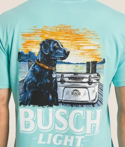 Tops|Graphic T-Shirts | JEDCo Busch Light Dog Cooler T-Shirt Chalky Mint