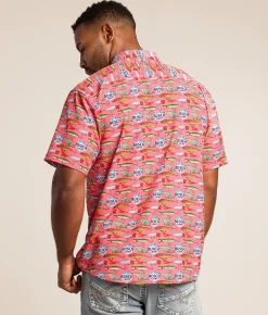 Tropical Bros. Busch Light Fishing Lures Stretch Shirt Coral Discount
