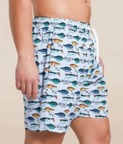 Tropical Bros Busch Light® Fishing Swim Trunks Blue Outlet