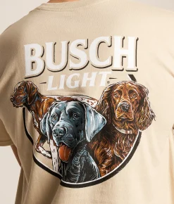 Tops|Graphic T-Shirts | JEDCo Busch Light Fog Frame Trio T-Shirt Sand
