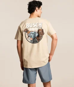 Tops|Graphic T-Shirts | JEDCo Busch Light Fog Frame Trio T-Shirt Sand