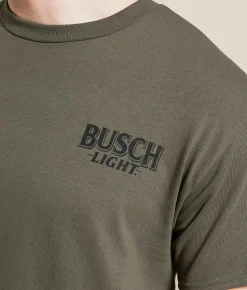 Graphic T-Shirts | JEDCo Busch Light Fowl Fall T-Shirt Olive