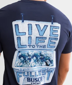 Graphic T-Shirts | JEDCo Busch Light Fullest T-Shirt Navy