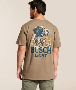 Tops|Graphic T-Shirts | JEDCo Busch Light GSP Portrait T-Shirt Brown
