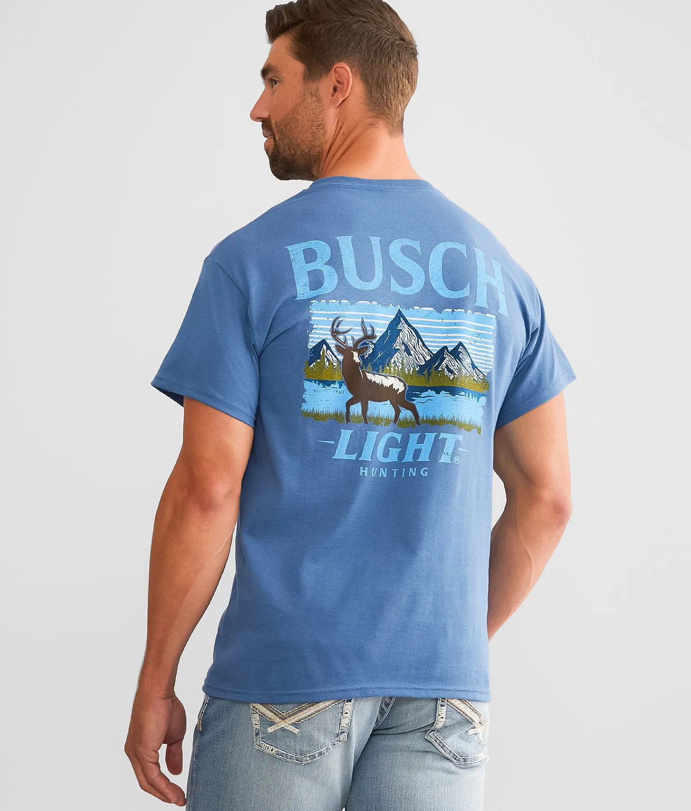 Brew City Busch Light Hunting T-Shirt Indigo New