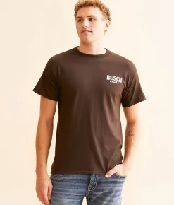 Graphic T-Shirts | JEDCo Busch Light Is Calling T-Shirt Dark Chocolate