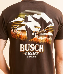 Graphic T-Shirts | JEDCo Busch Light Is Calling T-Shirt Dark Chocolate