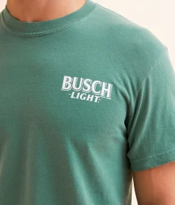 JEDCo Busch Light Lake Dog T-Shirt Light Green Sale