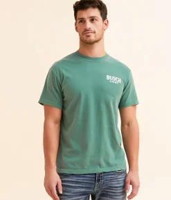 JEDCo Busch Light Lake Dog T-Shirt Light Green Sale