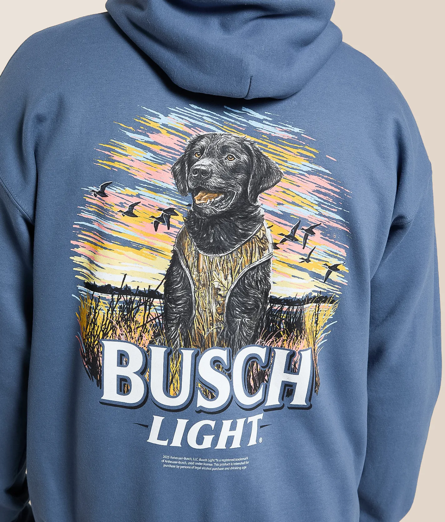 Tops | JEDCo Busch Light Mountain Lab & Ducks Hooded Sweatshirt Indigo Blue