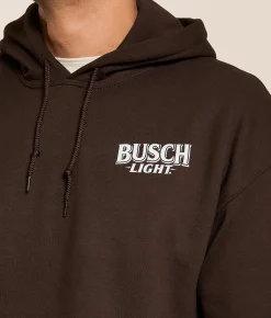 JEDCo Busch Light Mountain Lab Hooded Sweatshirt Dark Chocolate