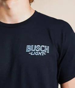 Tops|Graphic T-Shirts | JEDCo Busch Light Neon Cowboy T-Shirt Black