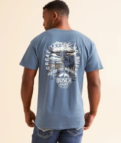 Graphic T-Shirts | JEDCo Busch Light No Bull T-Shirt Indigo Blue