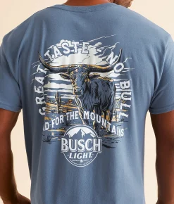 Graphic T-Shirts | JEDCo Busch Light No Bull T-Shirt Indigo Blue