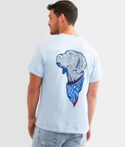 Graphic T-Shirts | Brew City Busch Light Patriotic Dog T-Shirt Light Blue