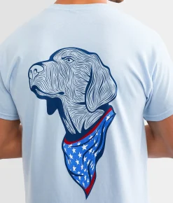 Graphic T-Shirts | Brew City Busch Light Patriotic Dog T-Shirt Light Blue