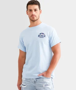 Graphic T-Shirts | Brew City Busch Light Patriotic Dog T-Shirt Light Blue