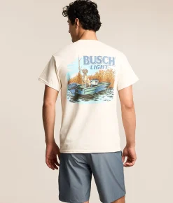 JEDCo Busch Light Pointer Boat T-Shirt Natural Sale