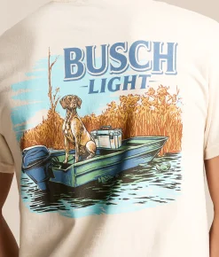JEDCo Busch Light Pointer Boat T-Shirt Natural Sale