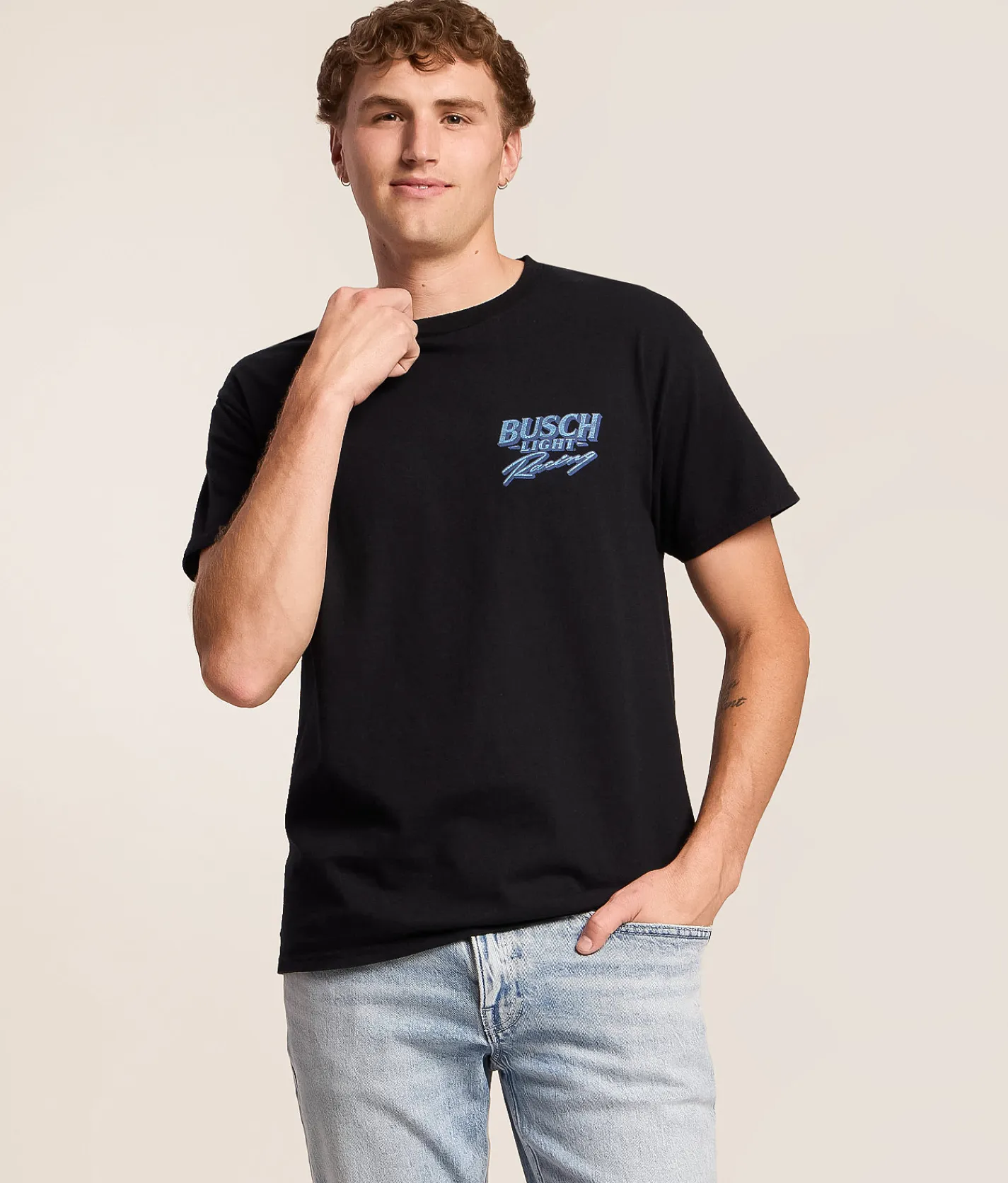 Tops|Graphic T-Shirts | Junkfood Busch Light Racing T-Shirt Black