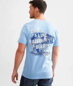 JEDCo Busch Light Raise A Beer T-Shirt Light Blue Sale