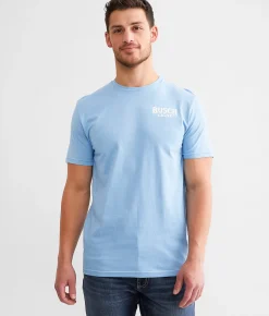 JEDCo Busch Light Raise A Beer T-Shirt Light Blue Sale