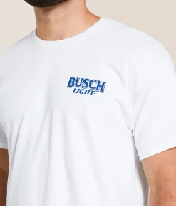Tops|Graphic T-Shirts | JEDCo Busch Light Reel In T-Shirt White