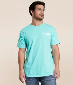 Tops|Graphic T-Shirts | JEDCo Busch Light Retro Fly Fishing T-Shirt Chalky Mint