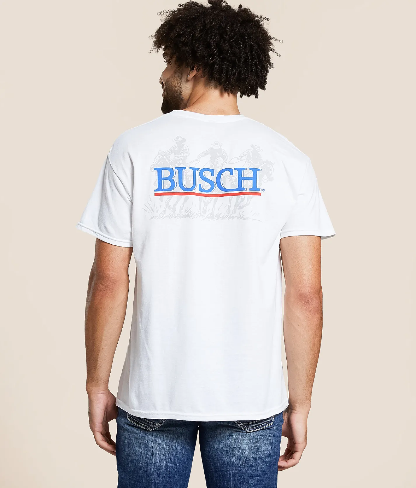 Brew City Busch Light Rodeo Cowboys T-Shirt White New