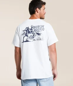 Tops|Graphic T-Shirts | Brew City Busch Light Rodeo T-Shirt White