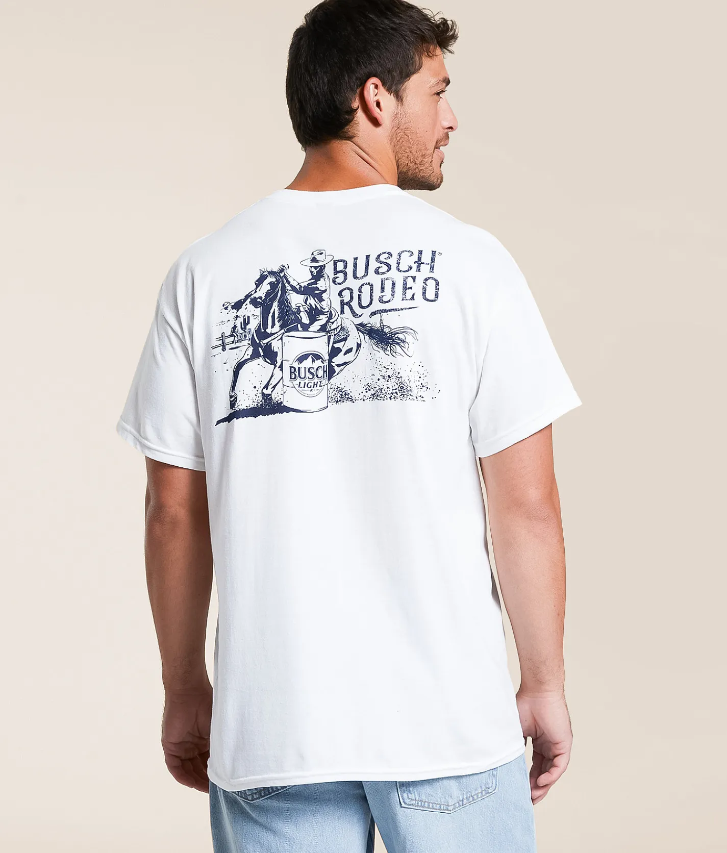Tops|Graphic T-Shirts | Brew City Busch Light Rodeo T-Shirt White
