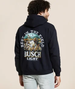 Tops | JEDCo Busch Light Spaniel Flush Hooded Sweatshirt Black