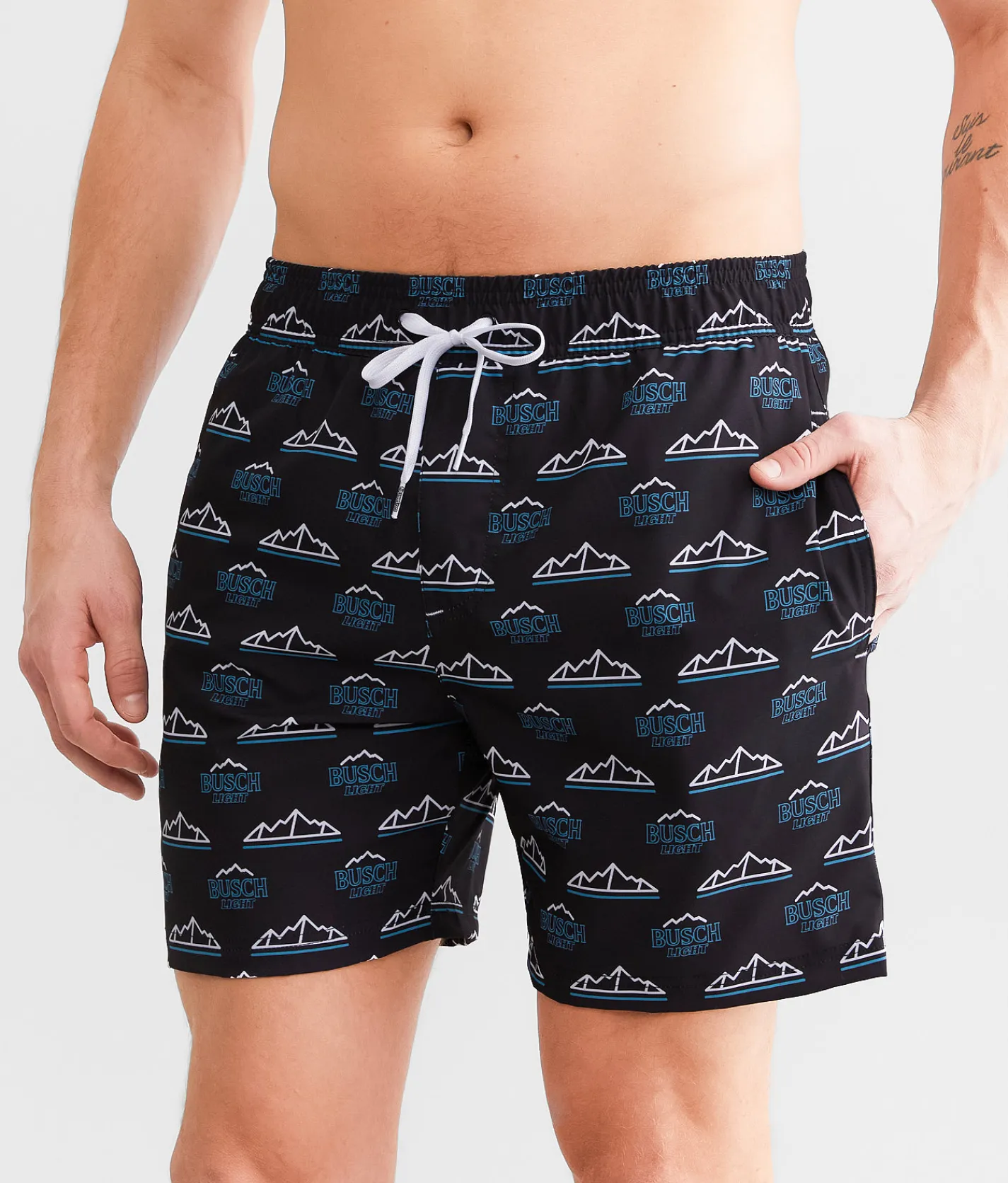 Tipsy Elves Busch Light Swim Trunks Black Online