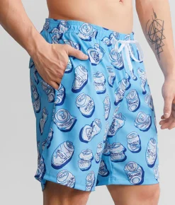 Tipsy Elves Busch Light® Swim Trunks Blue New