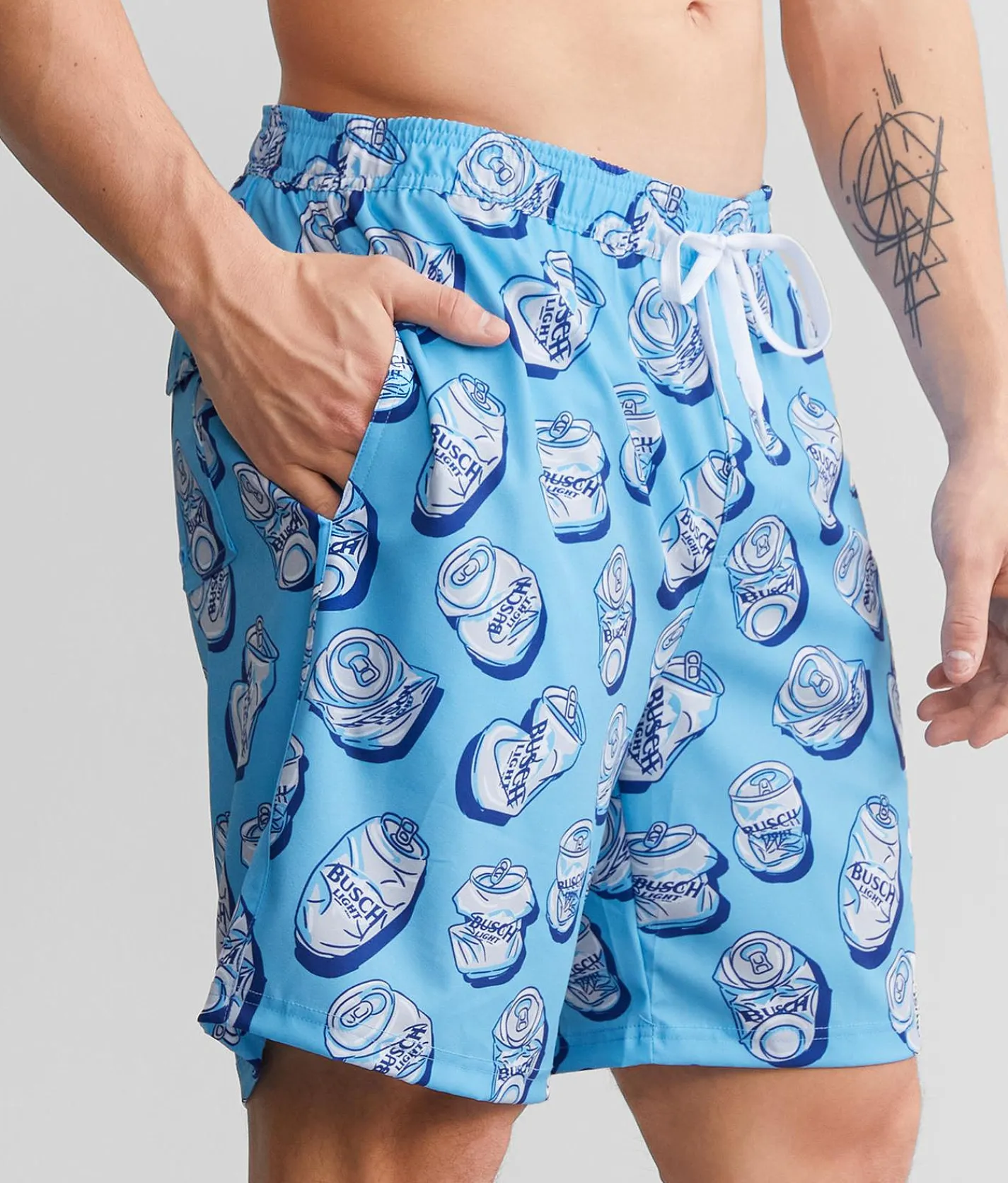 Tipsy Elves Busch Light® Swim Trunks Blue New