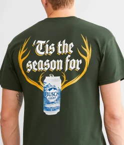 Brew City Busch Light Tis The Season T-Shirt Forest Online
